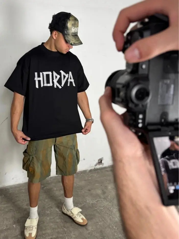Boxy Fit T-shirt 100% Cotone "Taped"