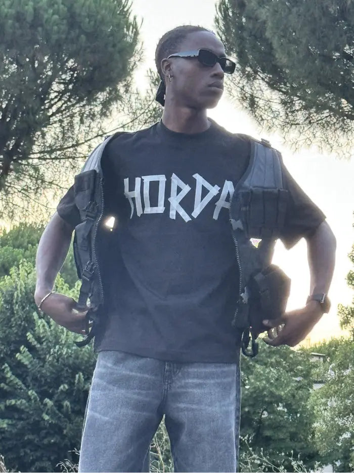 Boxy Fit T-shirt 100% Cotone "Taped"