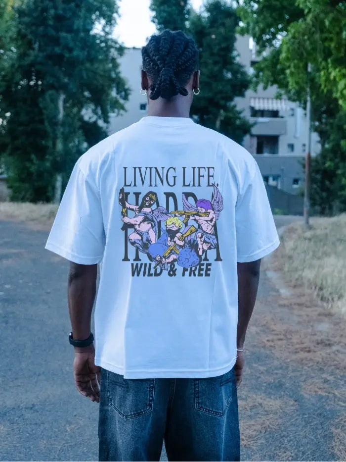 Boxy fit T-shirt 100% Cotone Wild & Free
