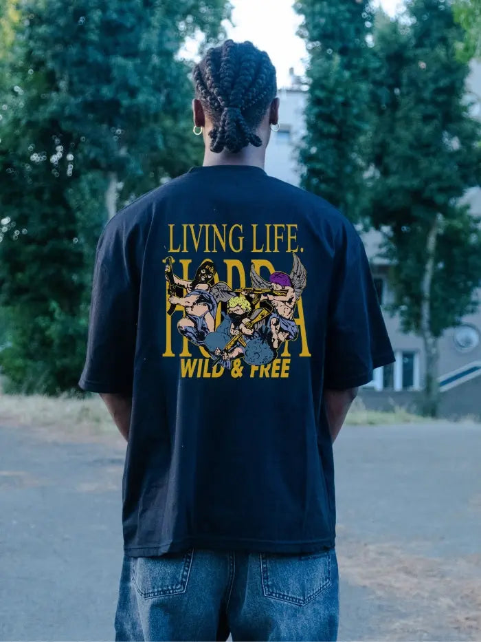 Boxy fit T-shirt 100% Cotone Wild & Free