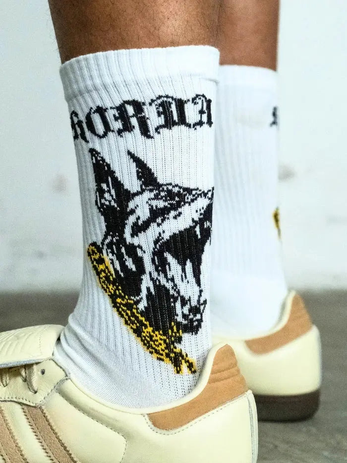 Custom socks Calzino Horda con ricamo Dobermann