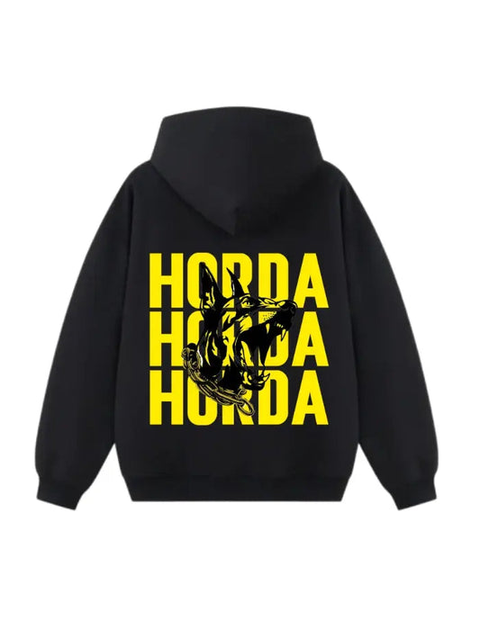 Felpa Boxy Fit con cappuccio 100% Cotone "Dobermann Yellow" Boxy Fit