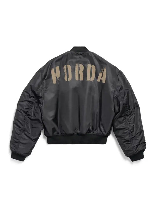 Giubbotto Bomber Nero Militare Horda Brand
