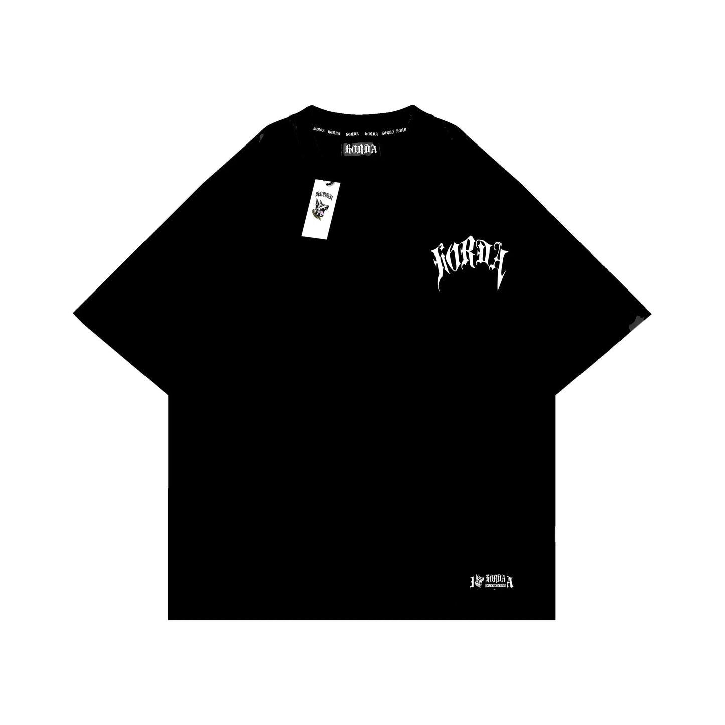 T-shirt boxy fit shirt nera 100% cotone Gotic Flame