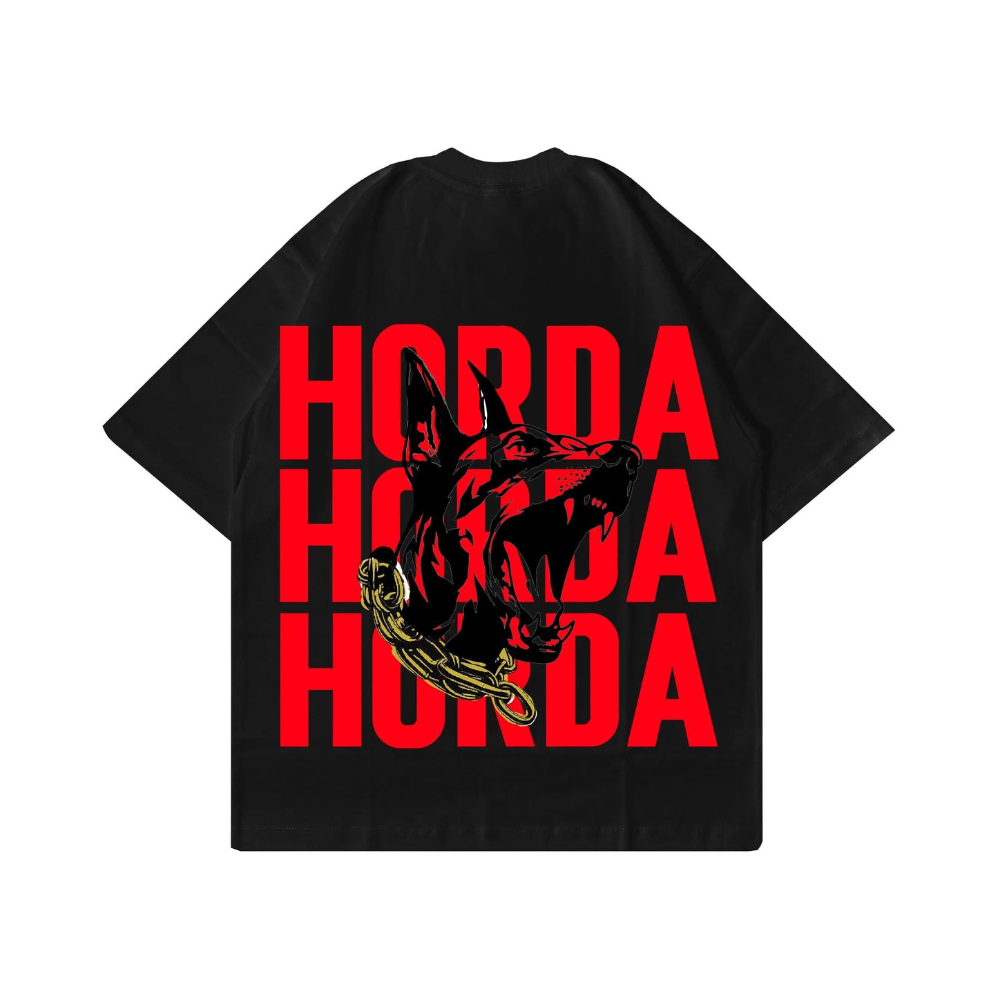 T-shirt Nera 100% Cotone Boxy Fit Horda X3
