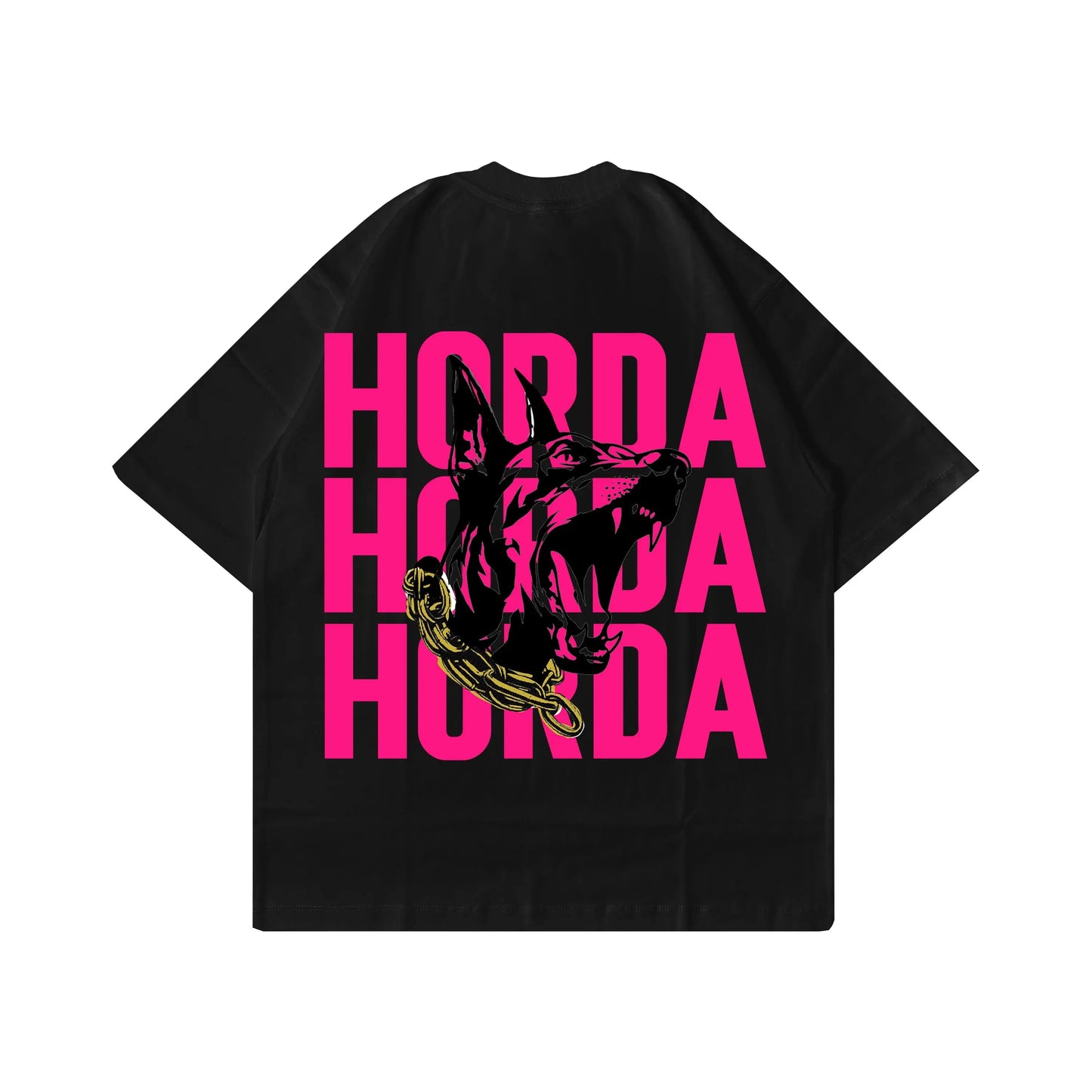 T-shirt Nera 100% Cotone Boxy Fit Horda X3