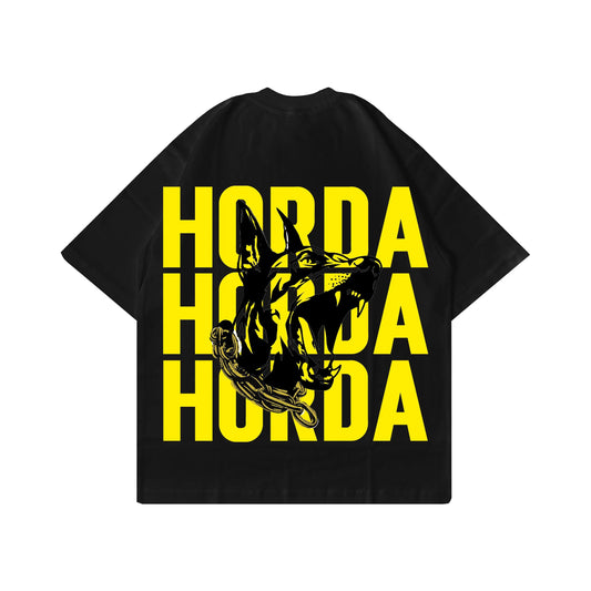 T-shirt Nera 100% Cotone Boxy Fit Horda X3