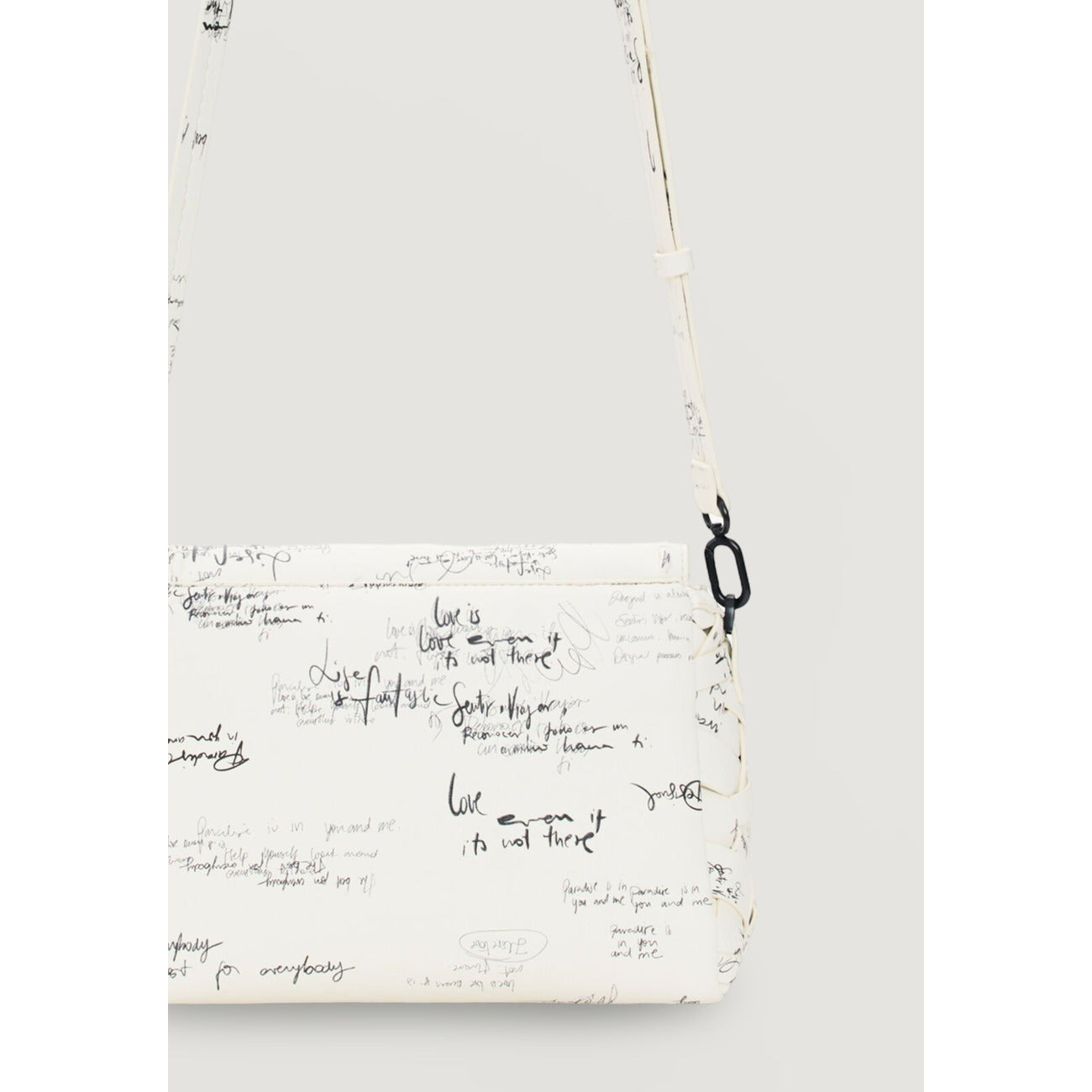 Desigual Borsa Donna a Tracolla Bianca con Stampa Lettering
