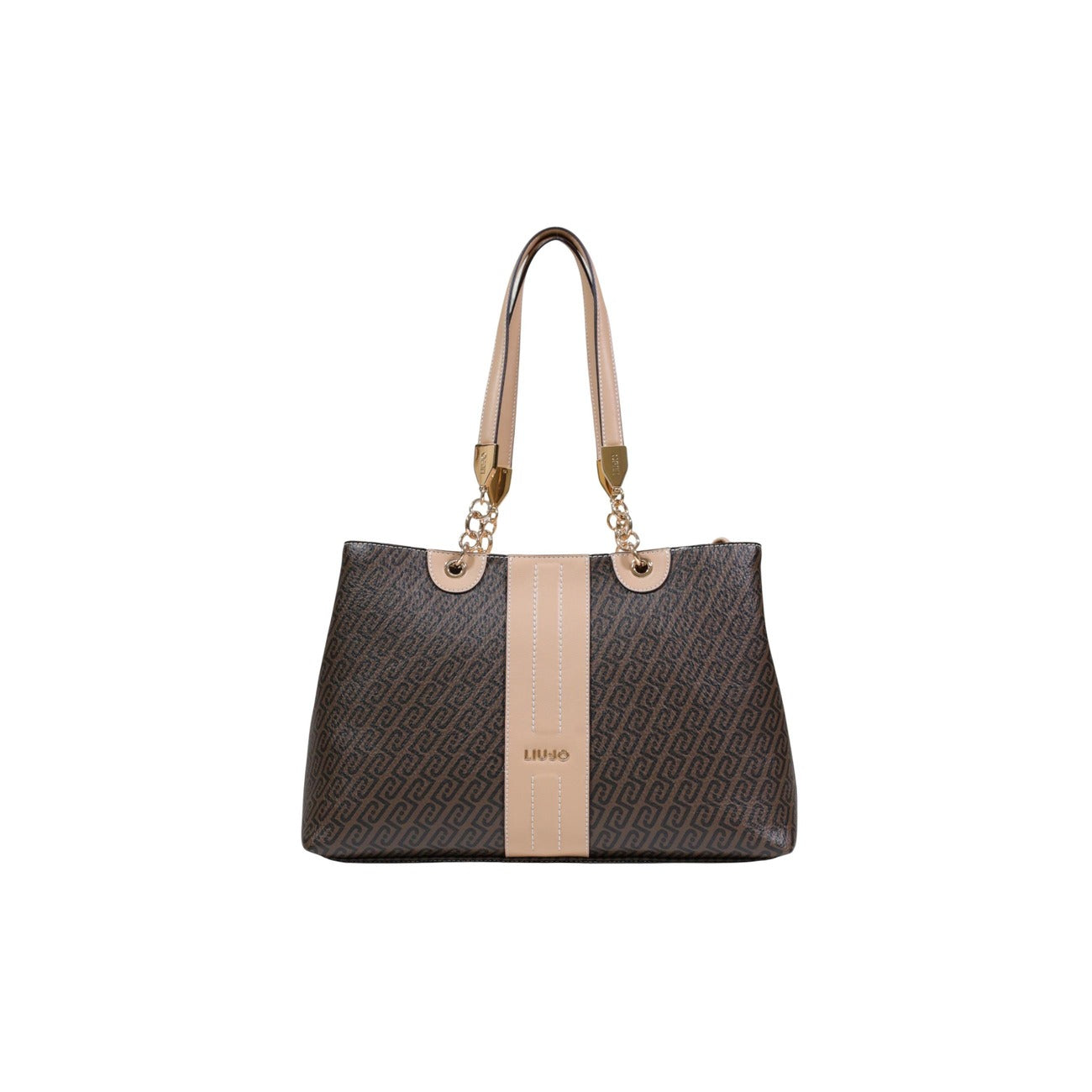 Liu Jo Borsa Donna Marrone con Manici a Catena e Dettagli Beige