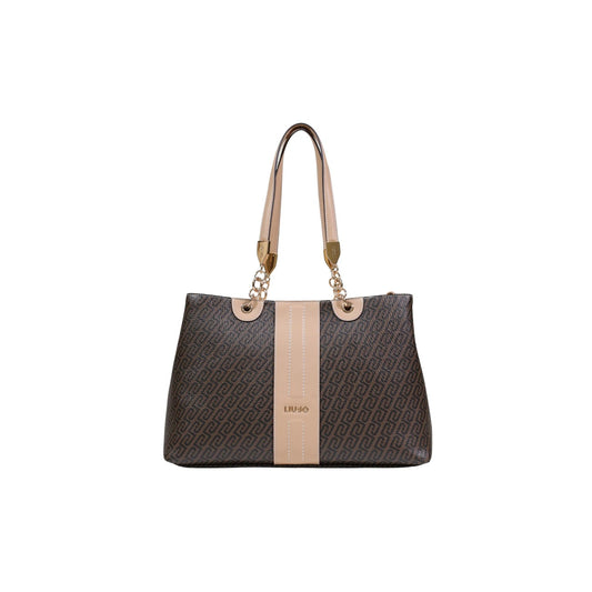 Liu Jo Borsa Donna Marrone con Manici a Catena e Dettagli Beige