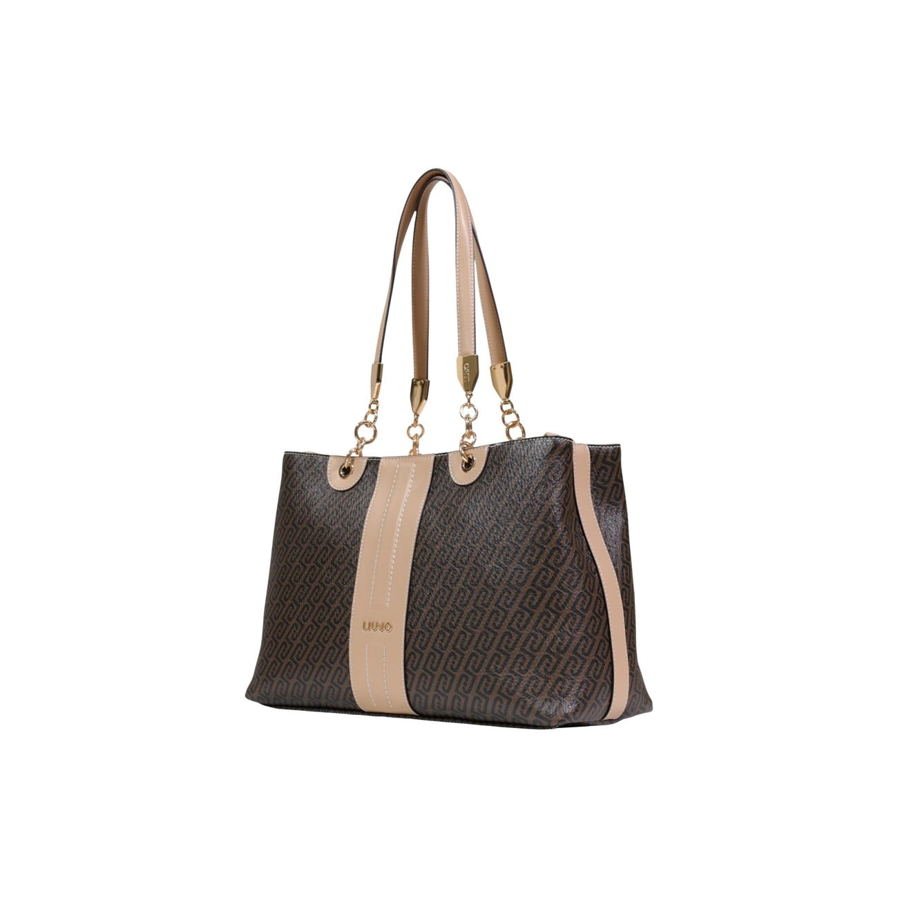 Liu Jo Borsa Donna Marrone con Manici a Catena e Dettagli Beige
