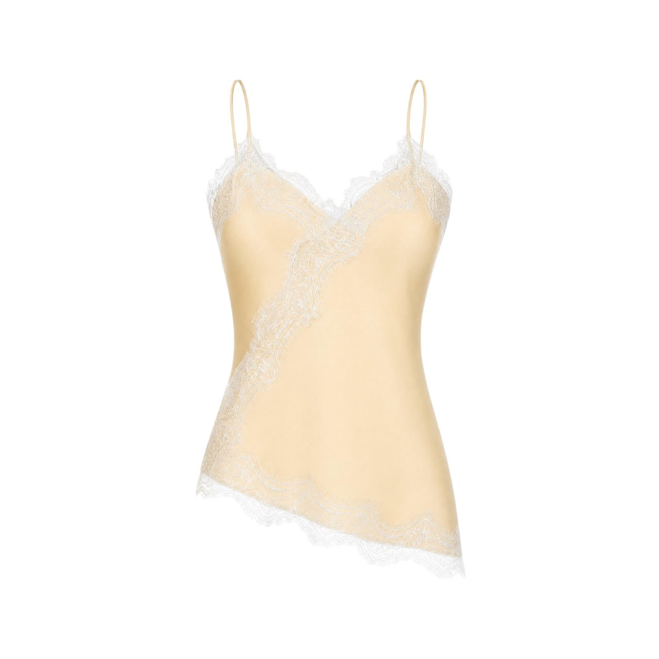 Jacqueline De Yong Canotta Donna Satinata con Pizzo | Top Elegante Beige