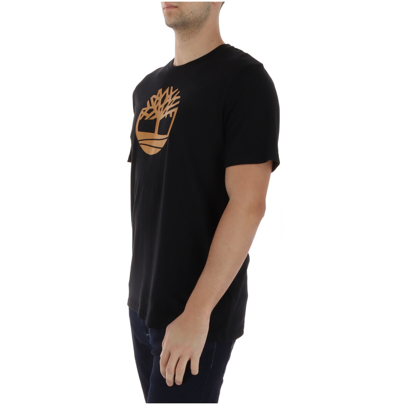 Timberland T-Shirt Uomo Nera con Logo Frontale e Maniche Corte