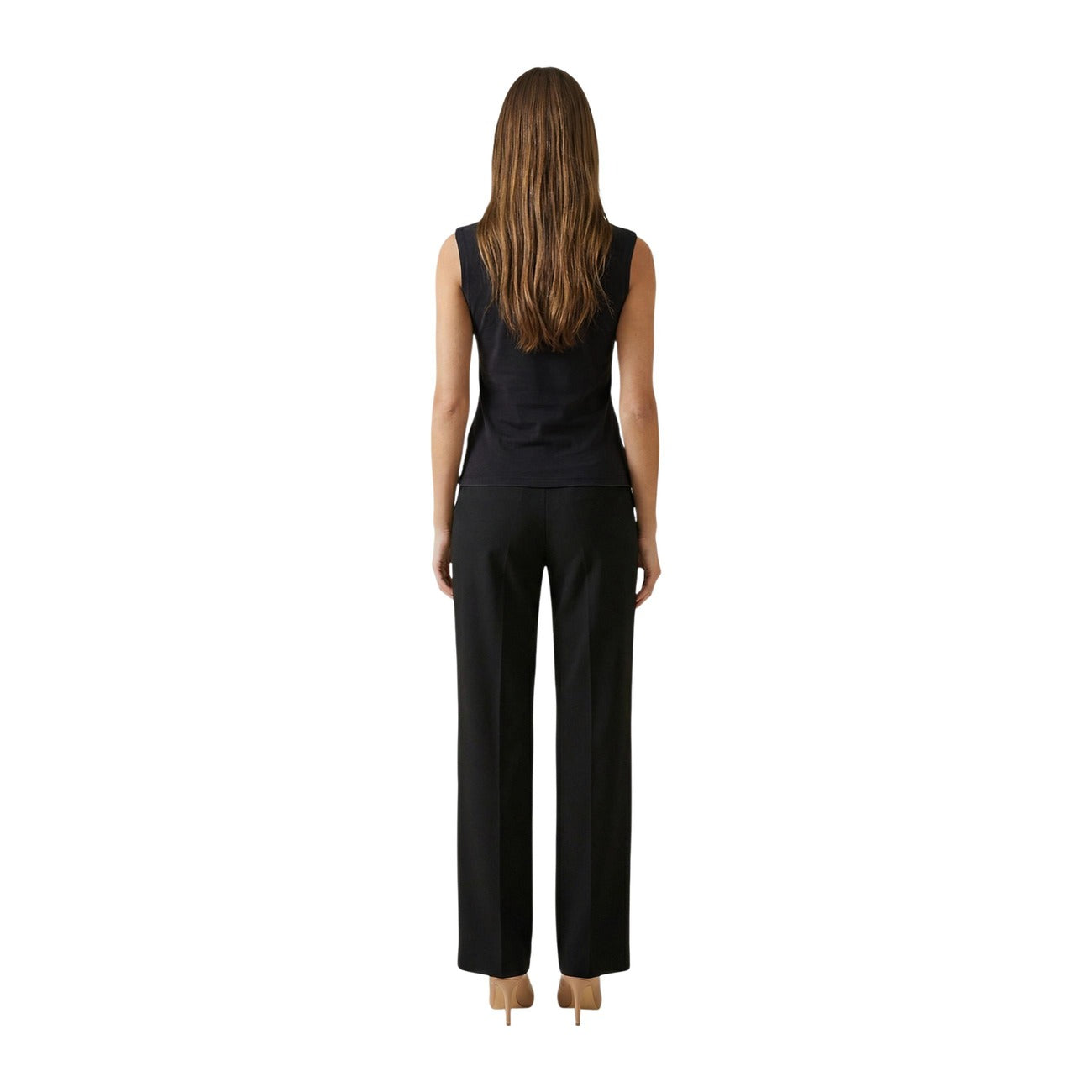 Top Donna ONLY Nero con Collo Drappeggiato Senza Maniche