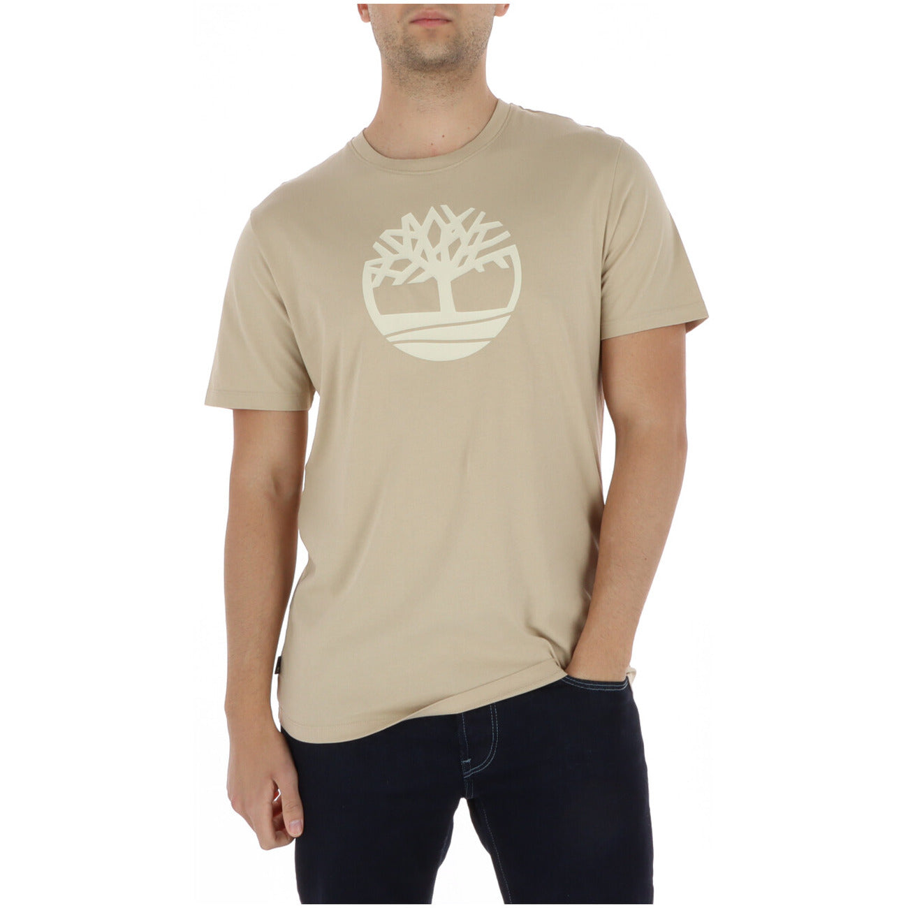 Timberland T-Shirt Uomo Nera con Logo Frontale e Maniche Corte