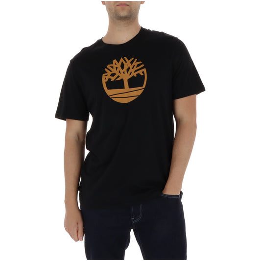 Timberland T-Shirt Uomo Nera con Logo Frontale e Maniche Corte