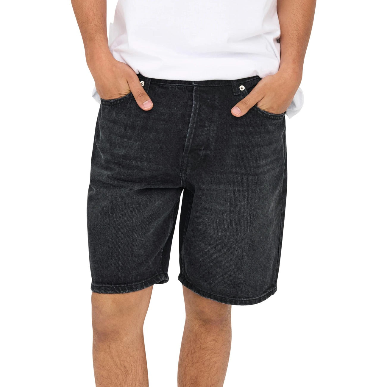 Bermuda Uomo ONLY & SONS in Denim Nero Lavaggio Scuro