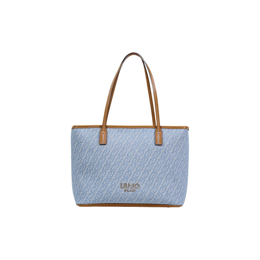 Liu Jo Borsa Donna Shopper Azzurra con Logo All Over