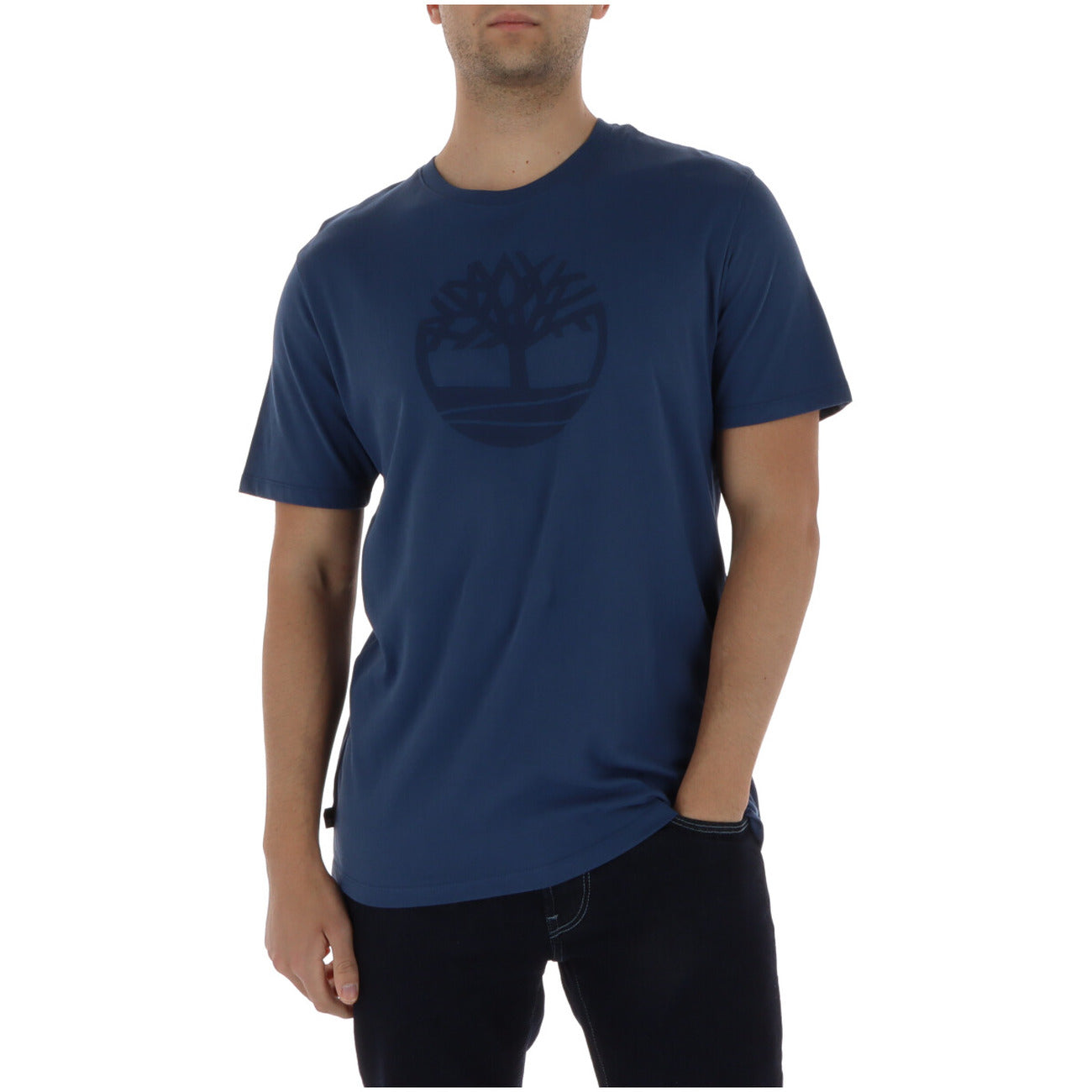 Timberland T-Shirt Uomo Nera con Logo Frontale e Maniche Corte