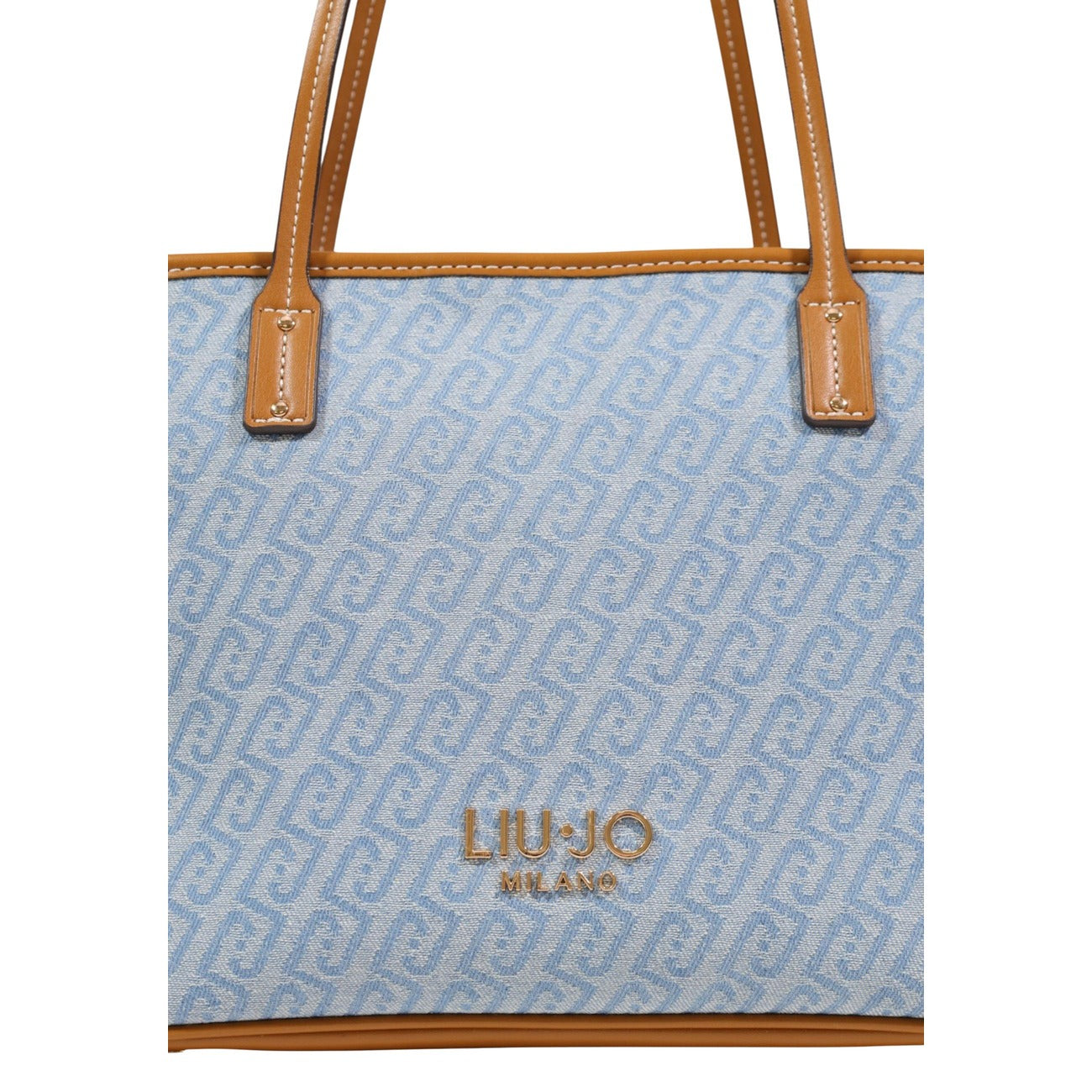Liu Jo Borsa Donna Shopper Azzurra con Logo All Over