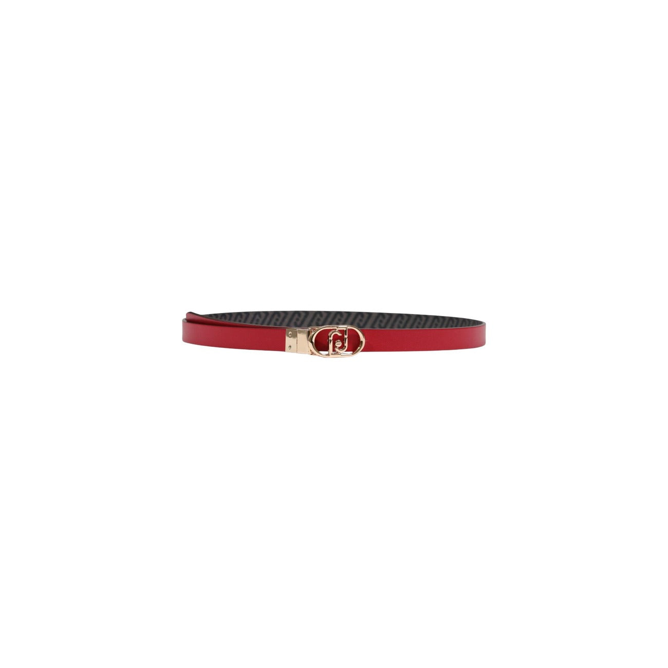 Cintura Donna Liu Jo Reversibile Rossa e Nera con Logo Oro