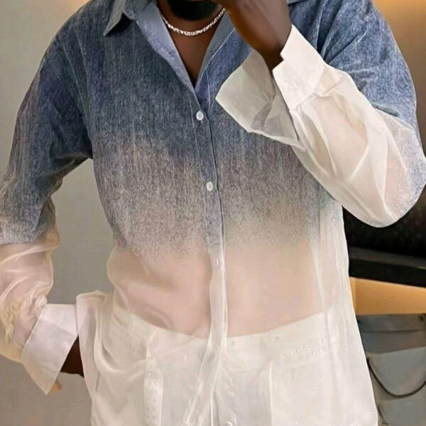 Gradient Thin Sheer Mens Shirt
